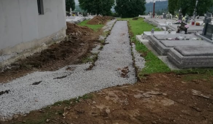 Realizácia prístupovej cesty a chodníkov na cintorín - rok 2019