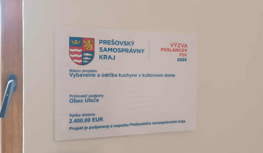 Realizácia projektu ''Vybavenie a údržba kuchyne v kultúrnom dome '' . Projekt podporený z rozpočtu PSK v rámci Zmluvy č. 747/2025/OPR 