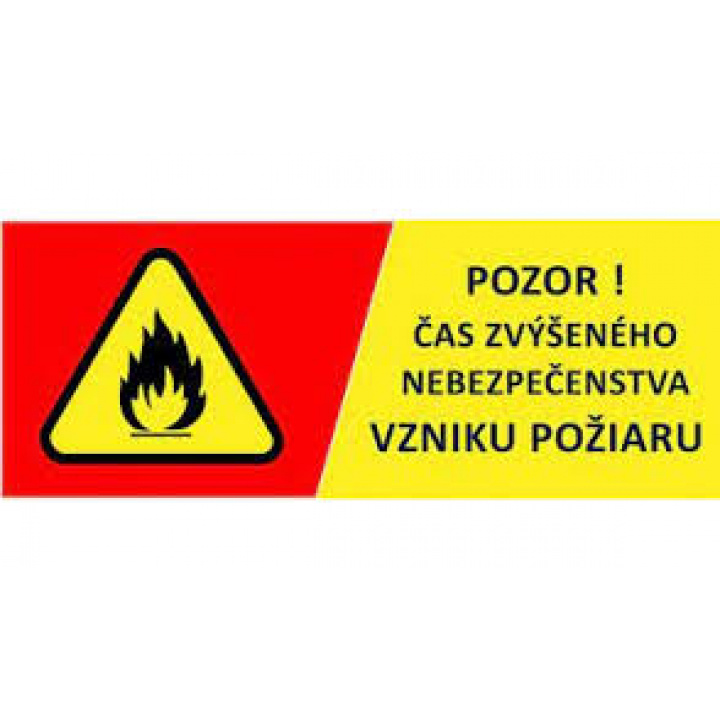 Vyhlásenie času zvýšeného nebezpečenstva vzniku požiaru od 10.08.2026 od 15:00 do odvolania